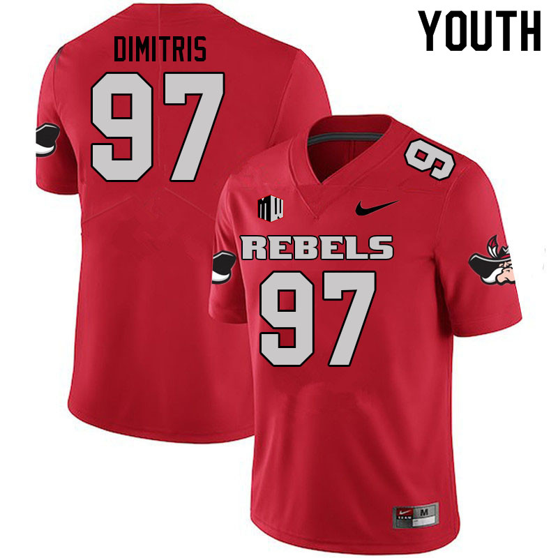 Youth #97 Nick Dimitris UNLV Rebels College Football Jerseys Sale-Scarlet - Click Image to Close